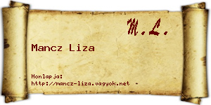 Mancz Liza névjegykártya